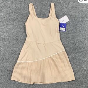 JoyLab Dress Womens S Small Ivory Built In Shorts Padded Accordion Tennis Skort